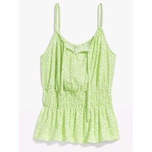 NWT Women's Old Navy Sleeveless Linen Blend Smocked Top Size XS Tank Blouse 0-2